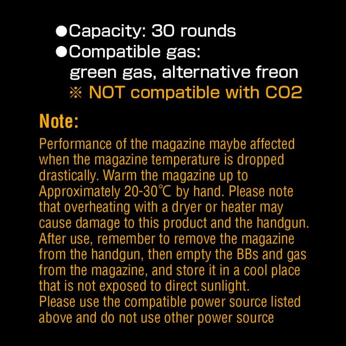 NINE BALL TM STYLE HIGH POWER HI CAPA ( 30RDS) MAGAZINE - BLACK