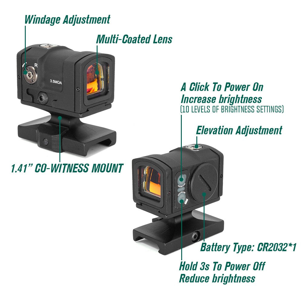 Sotac AcRo-type ( P2 ) Red Dot Sight - Black