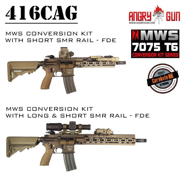 Angry Gun 416CAG TM MWS Conversion Kit with Short ( 10.5 inch ) SMR Rail - FDE