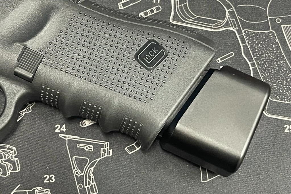Bomber CNC Aluminum T-style ( Long ) Magazine Pad Extension for Umarex ( VFC ) G19 GBB Magazine - Black