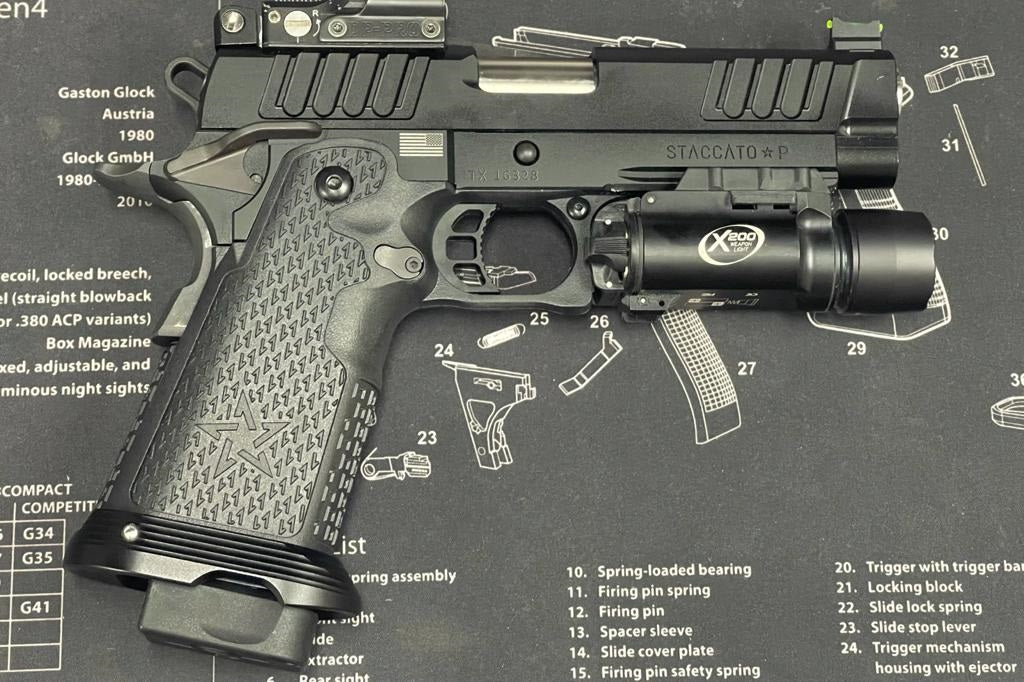 Boomarms Custom - STI Staccato-P DPO 2011 RMR Airsoft GBB - Black color
