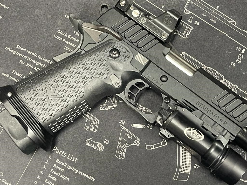 Boomarms Custom - STI Staccato-P DPO 2011 RMR Airsoft GBB - Black color