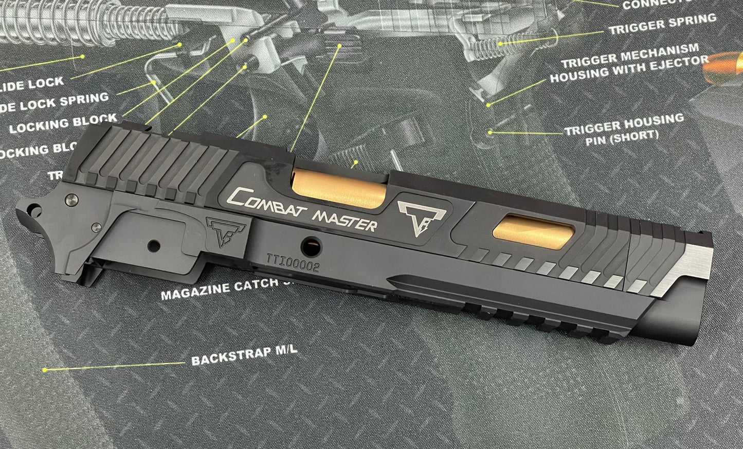 Nova CNC Aluminum T-style JW3 Combat Master Sight Block Barrel version for Marui Hicapa GBB Series ( 5.4 size version )