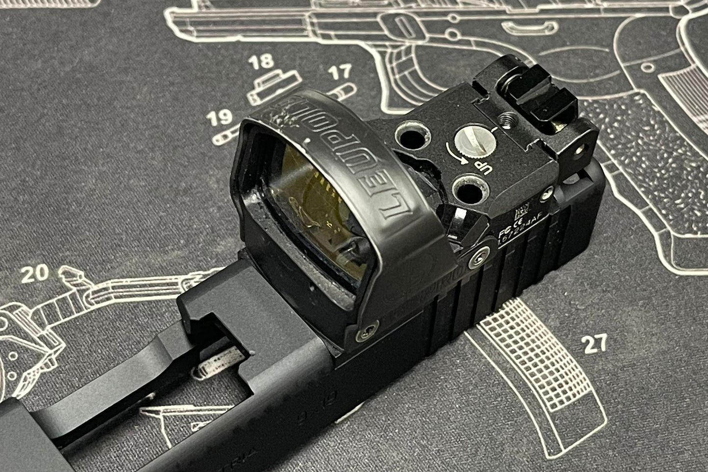 Bomber CNC Aluminum DP-style adapter plate for Bomber / VFC Airsoft MOS slide