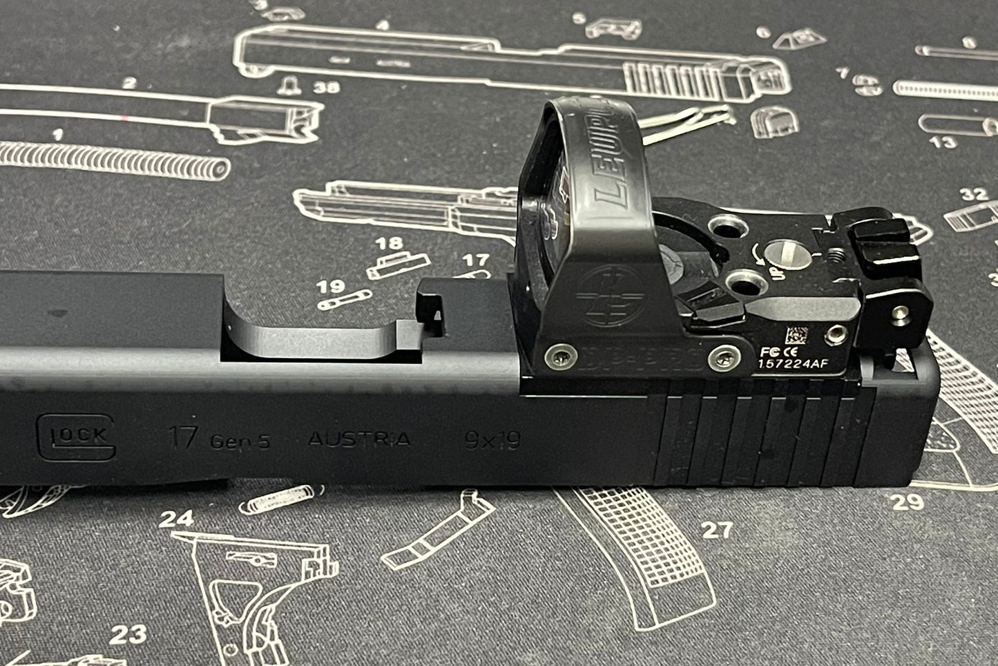 Bomber CNC Aluminum DP-style adapter plate for Bomber / VFC Airsoft MOS slide