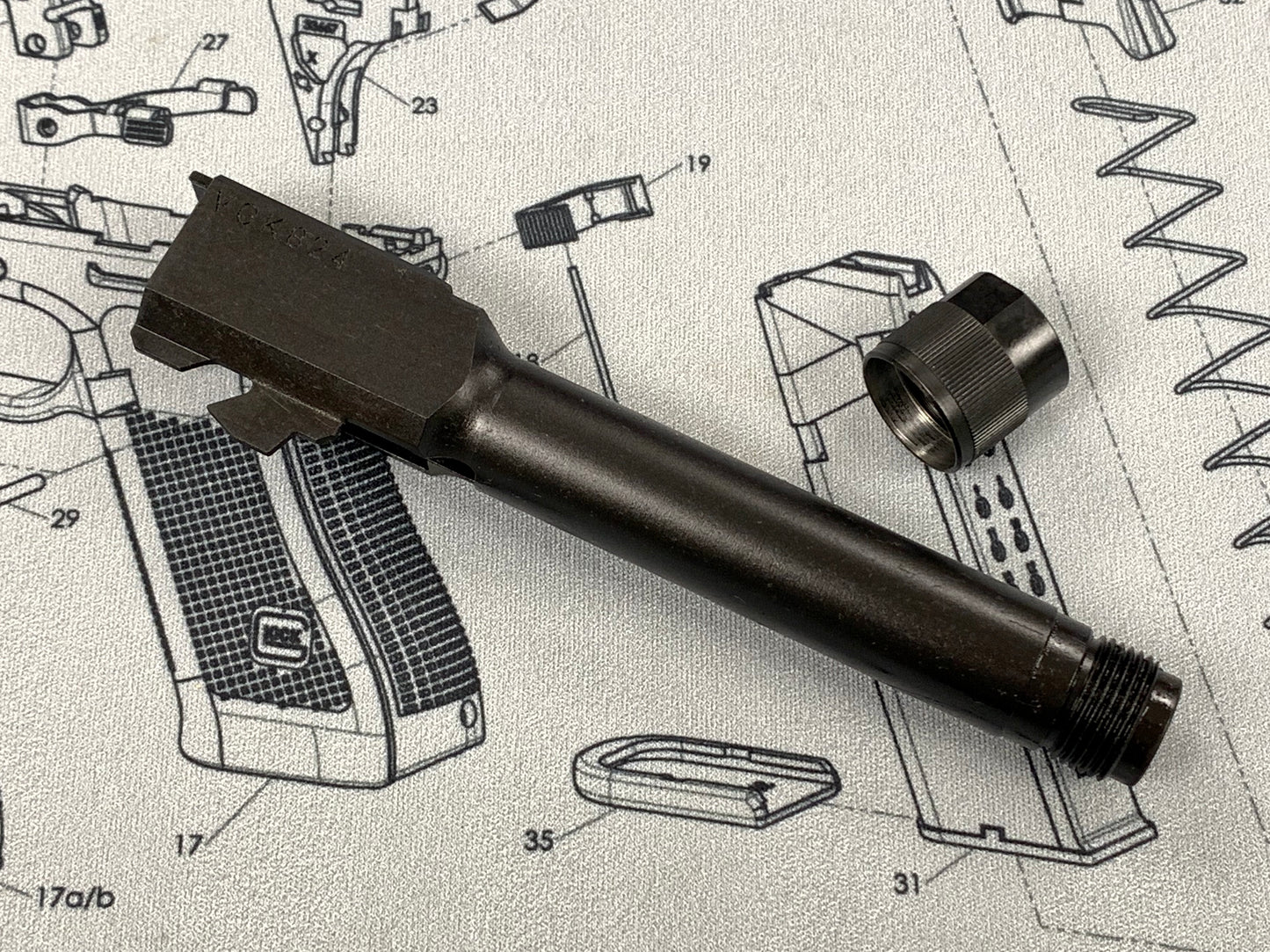 Bomber CNC Steel G19 Threaded Barrel (14mm CCW ) for Umarex Glock 19X / 19 Gen 4 GBB Series - Type A