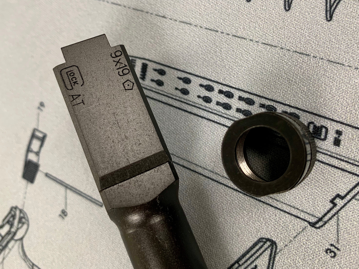 Bomber CNC Steel G19 Threaded Barrel (14mm CCW ) for Umarex Glock 19X / 19 Gen 4 GBB Series - Type A