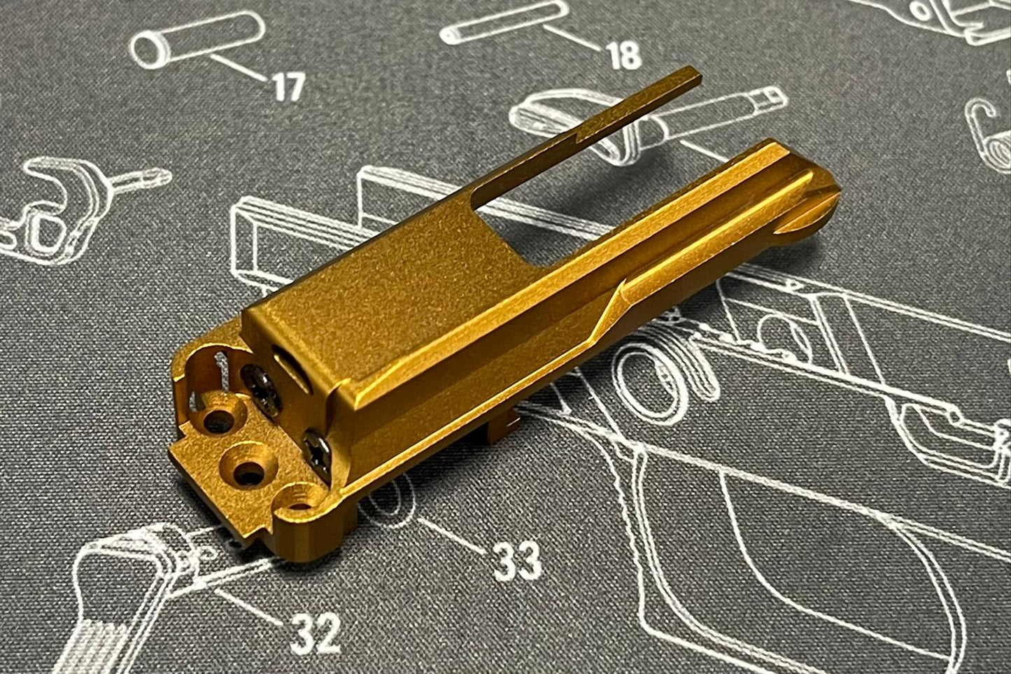 G&P CNC Aluminum Air Nozzle Mount BBU for SIG AIR / VFC P320 M17 / M18 Airsoft GBB Series - Gold