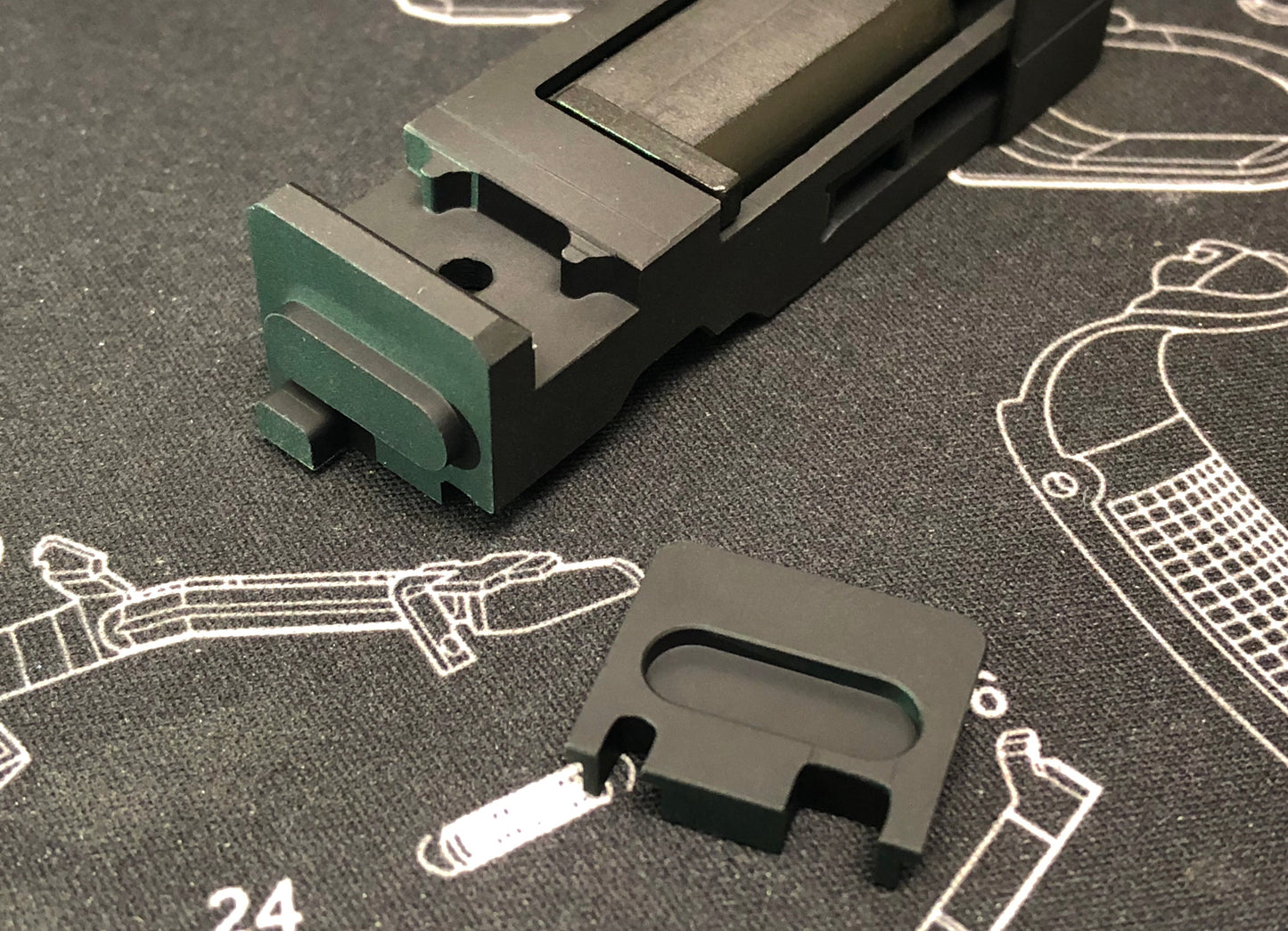 Nova ( RMR cut ) Detachable Rear Plate CNC Blow Back Housing set for Marui Spec. GK-Series - 2018 version