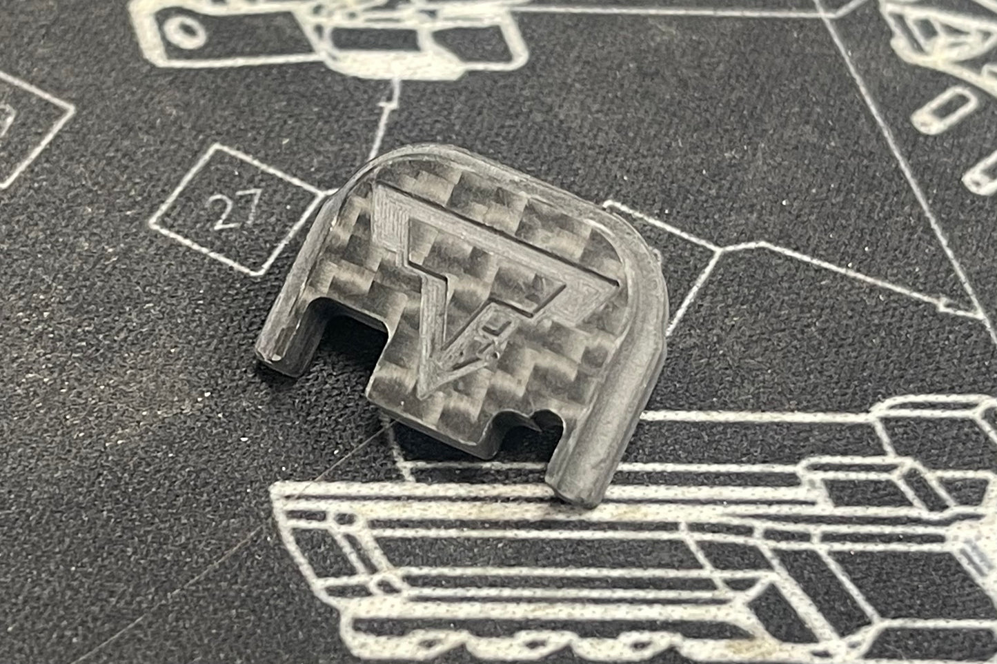 Nova CNC F-Grass Rear Plate for Marui G17 Gen4 / G19 Airsoft GBB series ( T-Style )