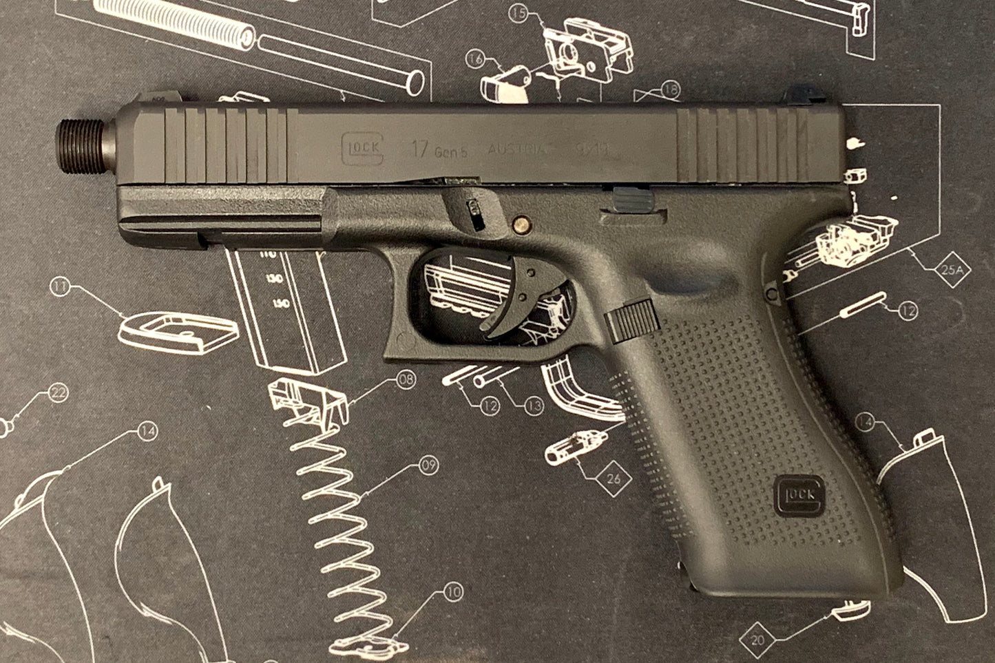 Bomber CNC Steel 14mm CCW Threaded Barrel for Umarex Glock 17 Gen5 GBB Series