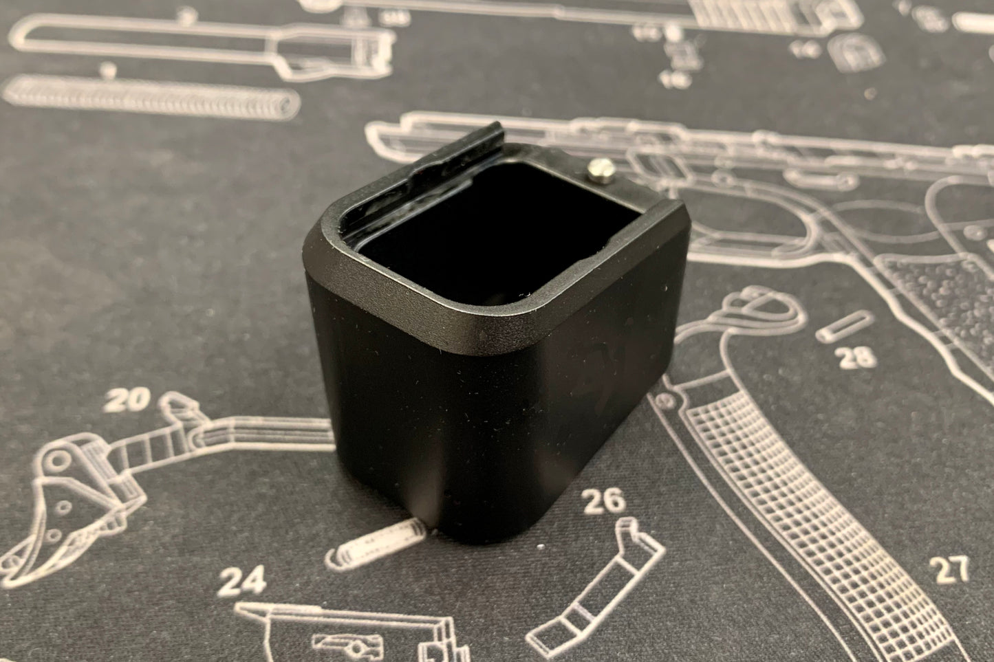 Bomber CNC Aluminum T-style ( Long ) Magazine Pad Extension for Marui G19 GBB Magazine