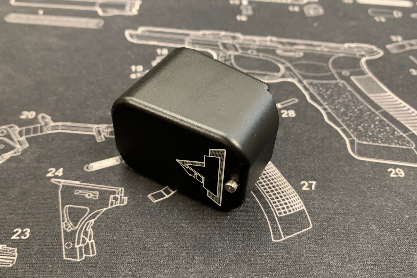 Bomber CNC Aluminum T-style ( Long ) Magazine Pad Extension for Marui G19 GBB Magazine