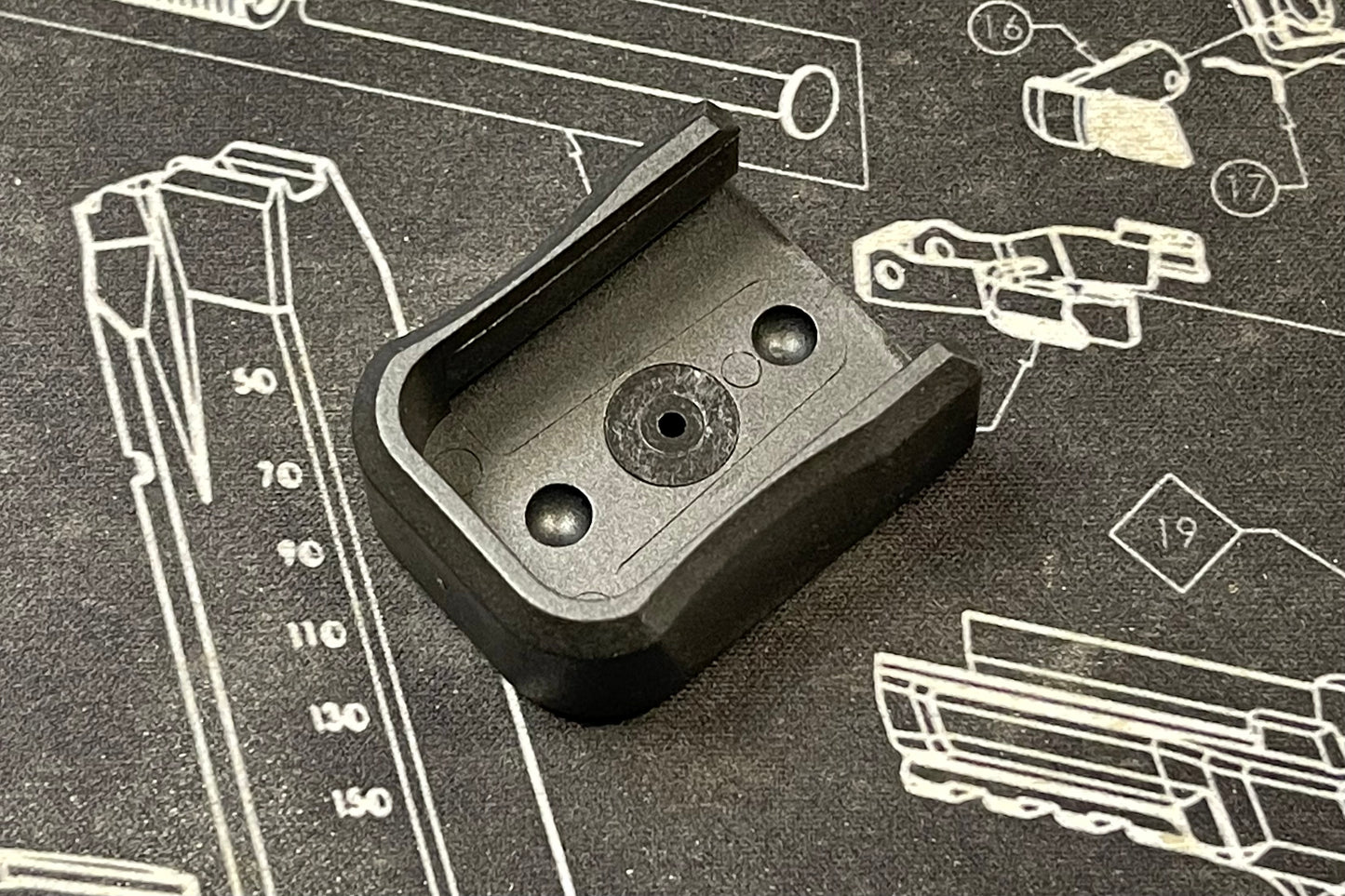 Nova STI Style 2011 Magazine Base Pad for Marui Airsoft Hi-Capa Magazine - Black