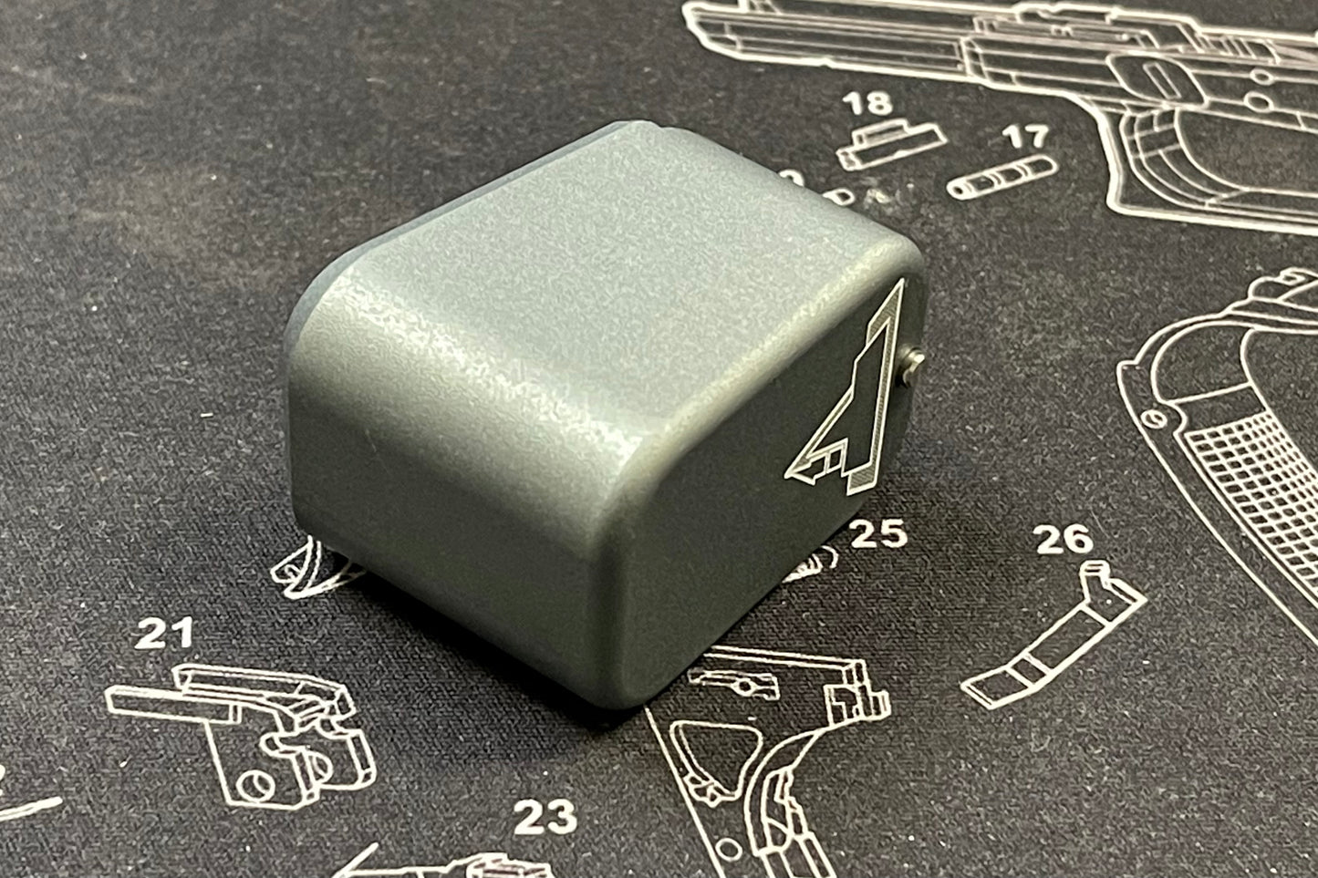 Bomber CNC Aluminum T-style ( Long ) Magazine Pad Extension for Marui G19 GBB Magazine