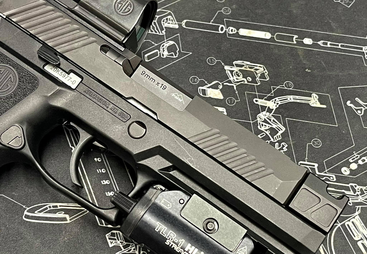 Bomber PM Style M18 CNC Steel Barrel + Aluminum Compensator Set for SIG / VFC M17/M18 GBB - Black