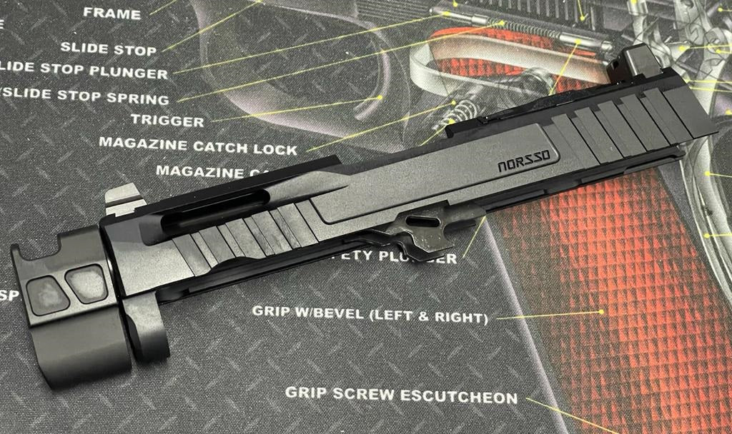 Nova P320 NOS style CNC Aluminum slide with Compensator for SIG M17/18 Airsoft GBB series