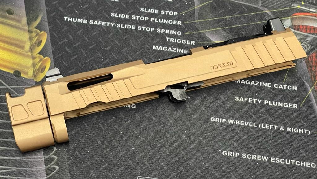Nova P320 NOS style CNC Aluminum slide with Compensator for SIG M17/18 Airsoft GBB series