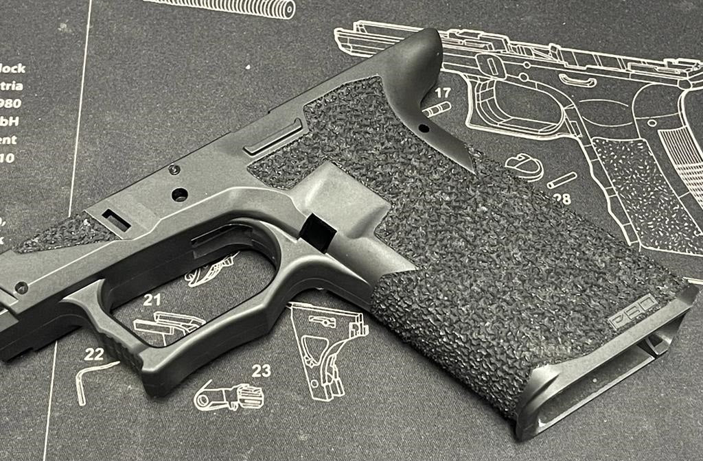 Boomarms Custom - Stippling P80 Lower Frame For Marui 17 / 18C Airsoft GBB - Black