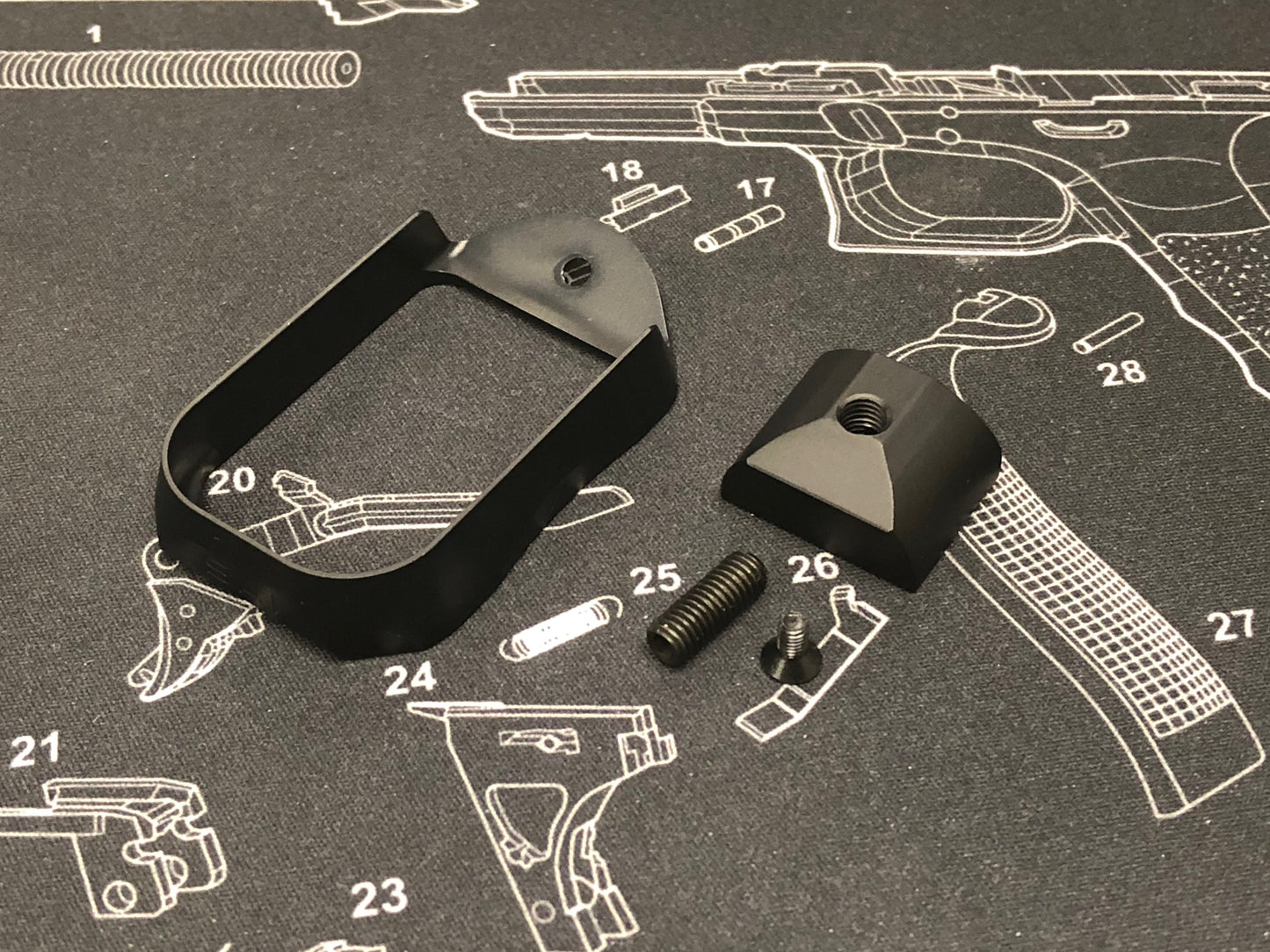 Bomber CNC Aluminum S-Style Magwell for Marui Gk Airsoft GBB Series