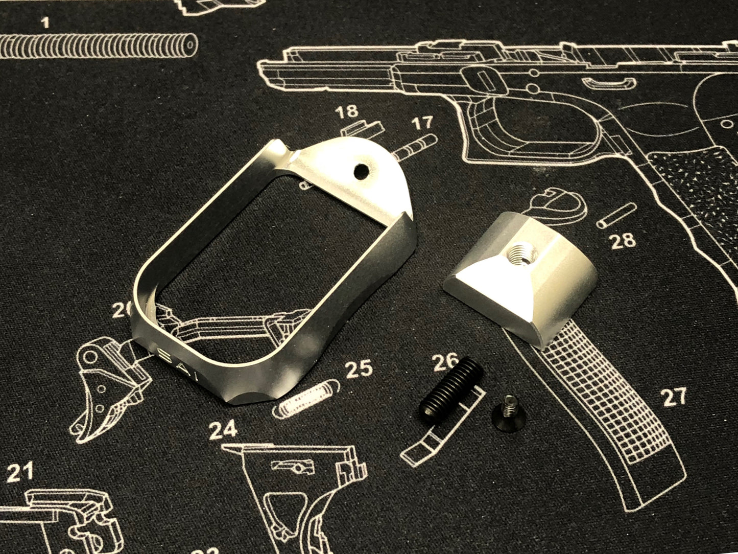 Bomber CNC Aluminum S-Style Magwell for Marui Gk Airsoft GBB Series