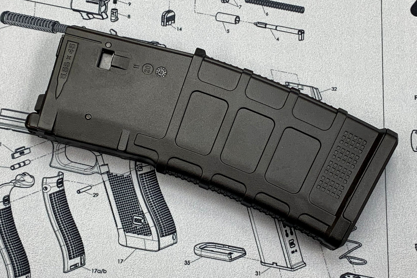 Ace 1 arms ( SAA ) PMAG 35 Rds Magazine for TM MWS GBBR series - Black