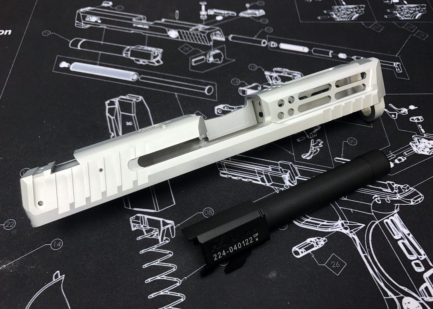 NOVA SSVI style CNC Aluminium Slide set for Umarex / VFC VP9 GBB series - Silver