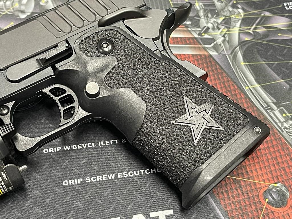 Boomarms Custom - Stippling STI-style Staccato Polymer Grip ( C2 ) for Marui Hi-Capa GBB series - Black