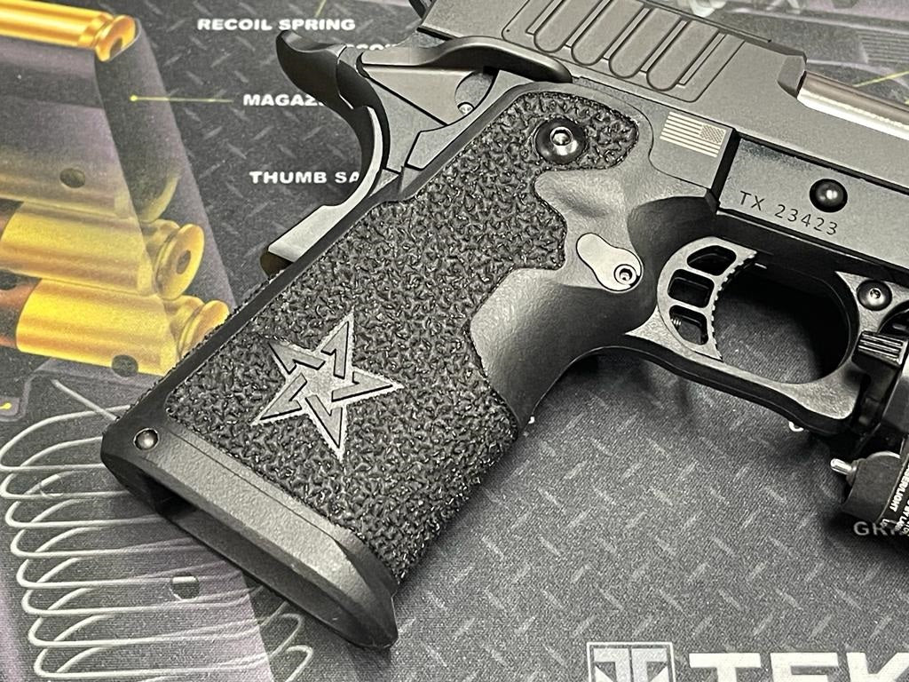 Boomarms Custom - Stippling STI-style Staccato Polymer Grip ( C2 ) for Marui Hi-Capa GBB series - Black