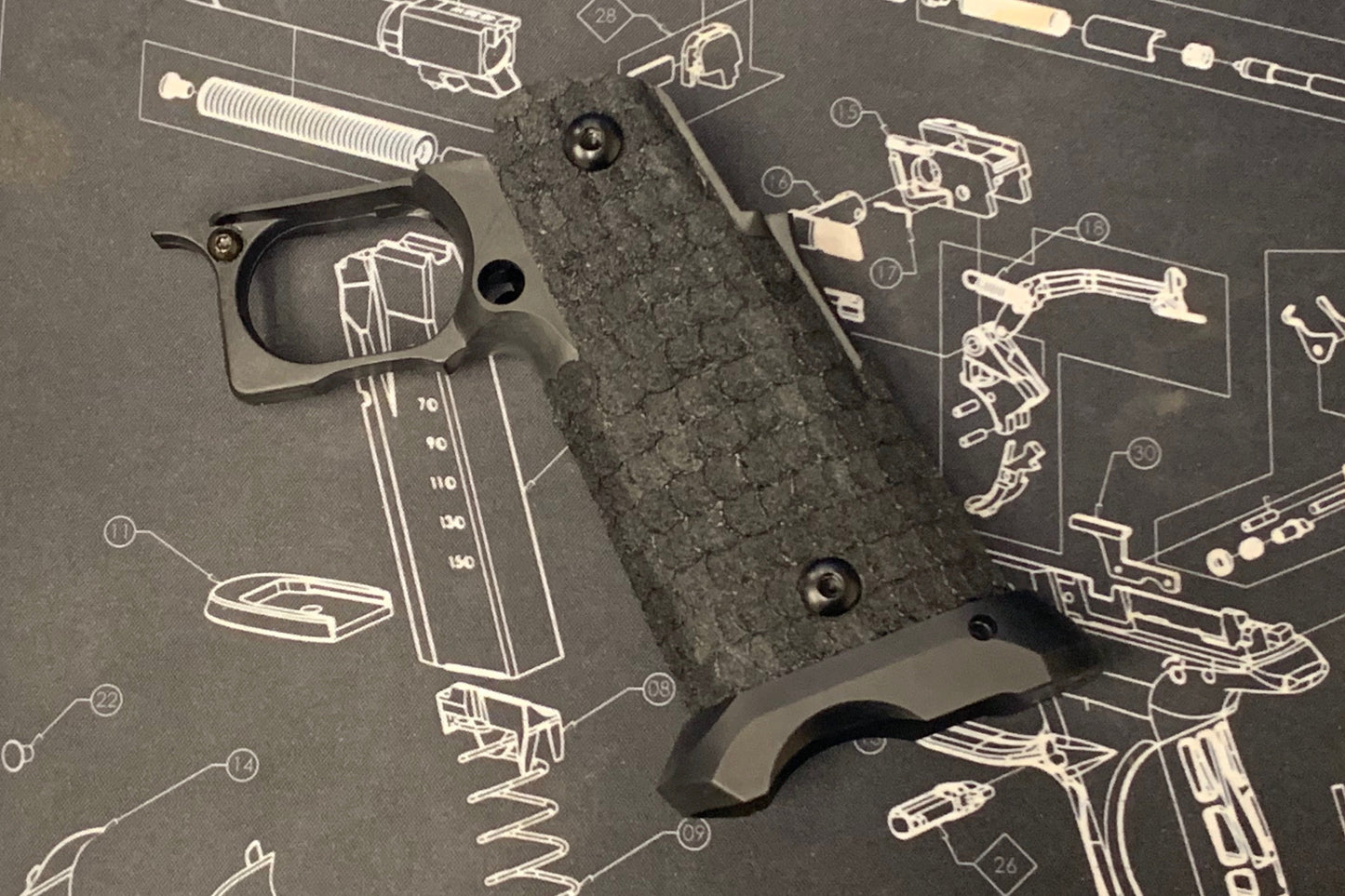 Boomarms Custom OMNI / JW3 style Hi-capa Lower Grip for Marui Airsoft GBB series - STI version