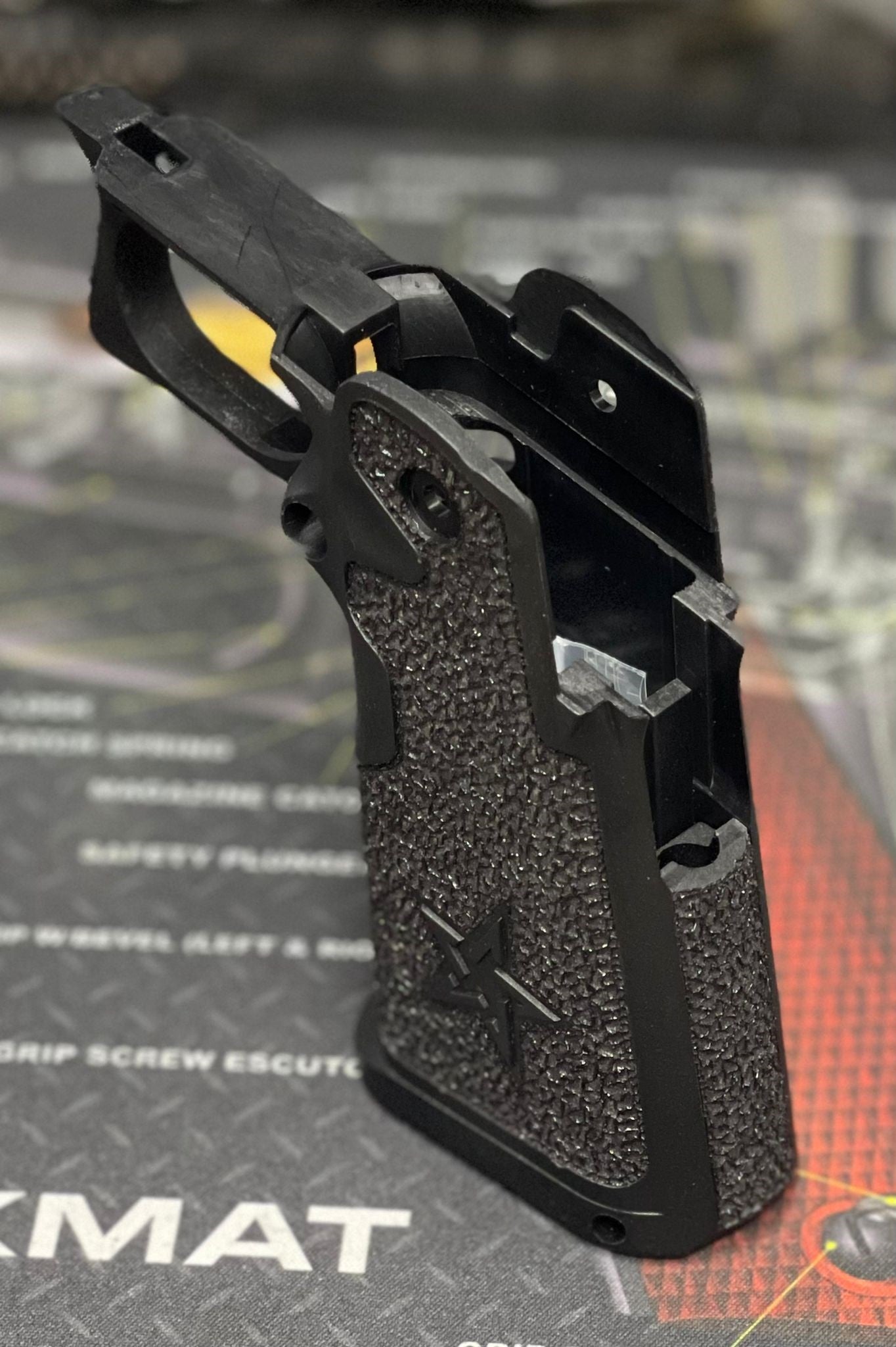 Boomarms Custom - Stippling STI-style Staccato Polymer Grip for Marui Hi-Capa GBB series - Black