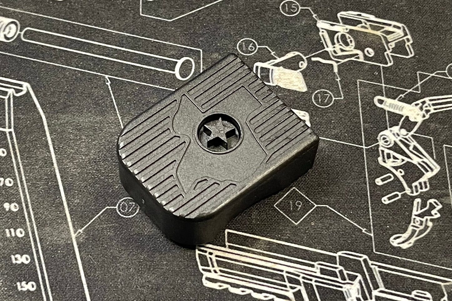 Nova STI Style 2011 Magazine Base Pad for Marui Airsoft Hi-Capa Magazine - Black