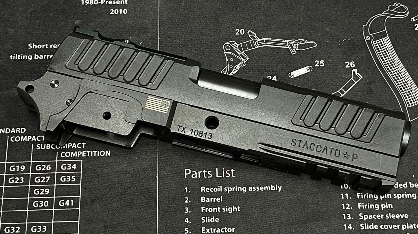 Nova CNC Full Steel slide + Frame + All assemble parts kit **2011 Staccato-P RMR for Tokyo Marui Hi-capa 5.1 Airsoft GBB series ( Deluxe version )