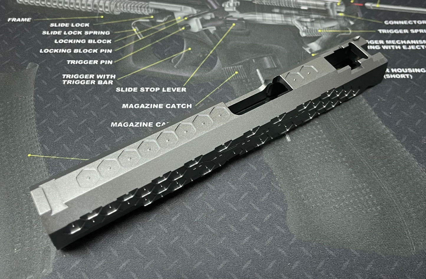 Bomber CNC Aluminum ( HEX style ) slide for TM Airsoft Hi-Capa GBB Pistol series