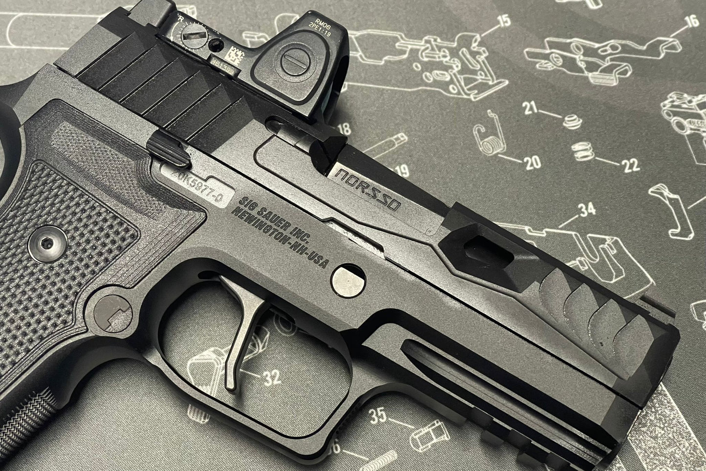 Nova CNC Steel P320 NOS style ( Reptile Cut ) slide for SIG M17/18 Airsoft GBB series