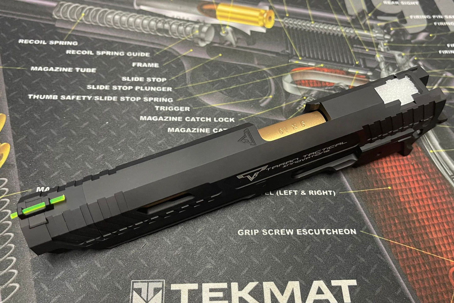 Nova CNC Aluminum T-style JW3 Combat Master Sight Block Barrel slide set for Marui Hicapa GBB Series - 2023 Edition