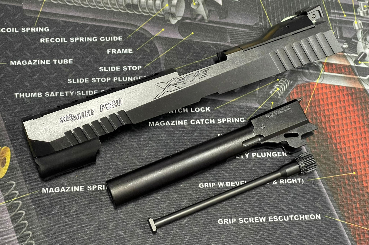 NOVA CNC STEEL P320 X FIVE SLIDE SET FOR SIG AIR M17 GBB SERIES