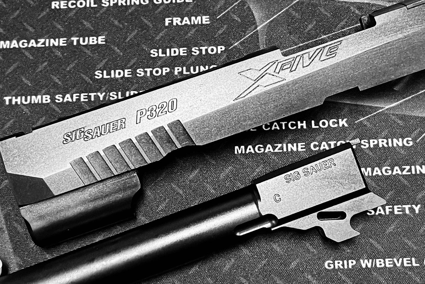 NOVA CNC STEEL P320 X FIVE SLIDE SET FOR SIG AIR M17 GBB SERIES