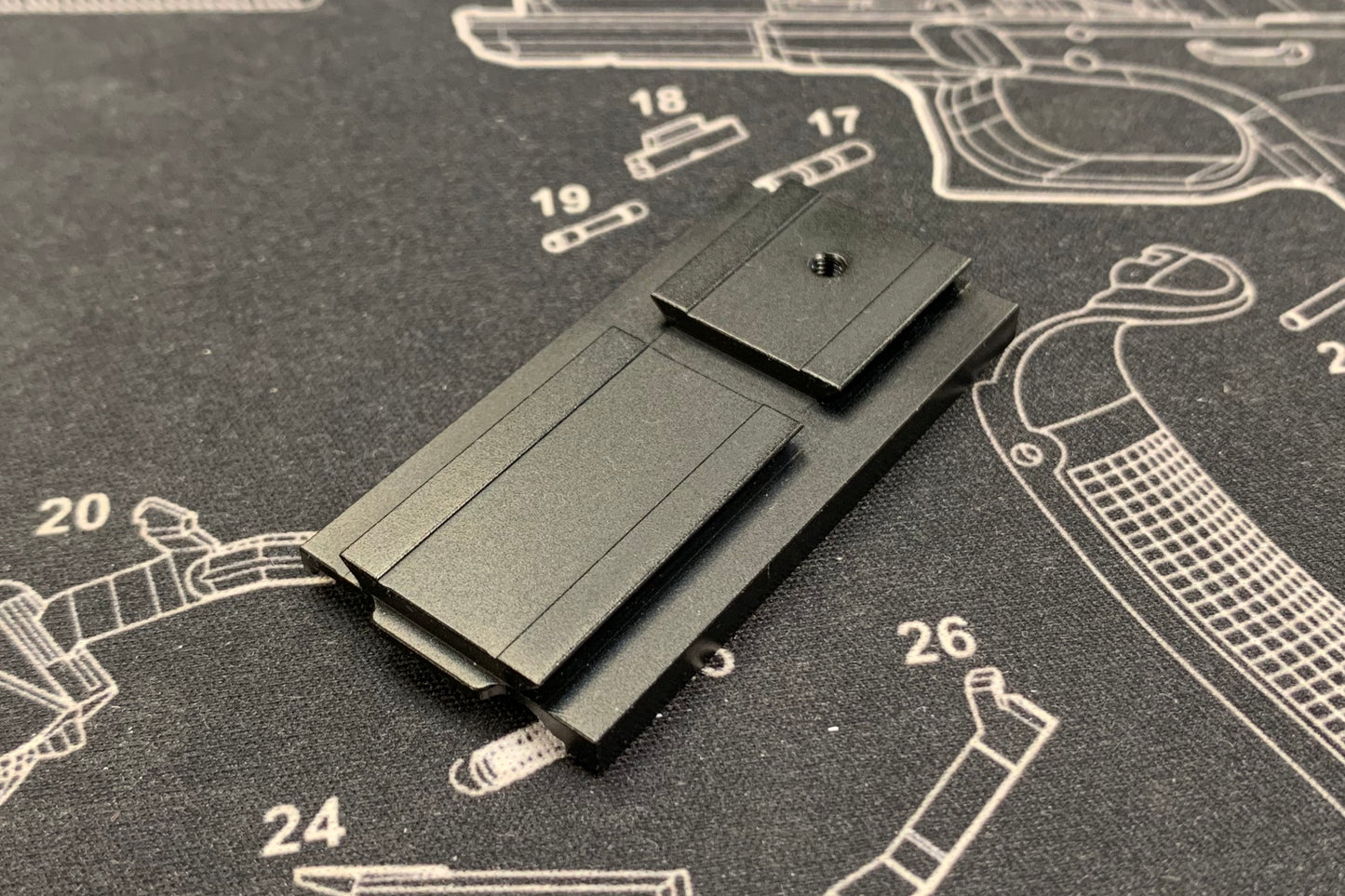 Bomber CNC Aluminum AP-style adapter plate for Bomber / VFC Airsoft MOS slide