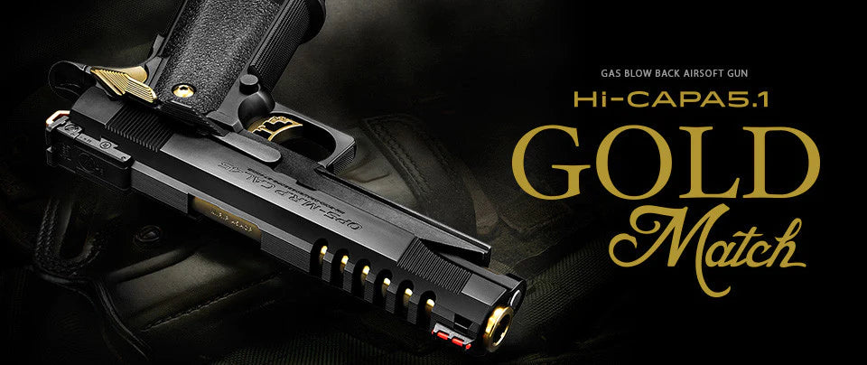 Tokyo Marui Hi-Capa 5.1 Gold Match GBB Pistol – Boomarms