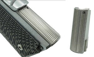 Nova Stainless Compact size Main Spring Housing for Marui V10 GBB Series - Checkered type