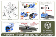 TTI AIRSOFT Infinity One Piece Full CNC TDC Hop-Up Chamber for Marui G17 Gen5 MOS & G19 GBB Series