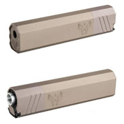 SilencerCo Airsoft Osprey 9mm Suppressor 7inch FDE 14mm+