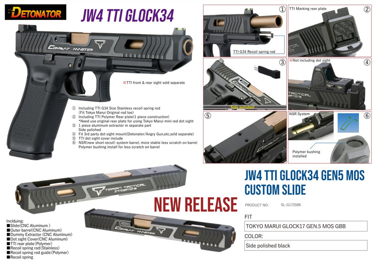 Detonator CNC Aluminum T-Style Glock34 Gen5 (John Wick 4