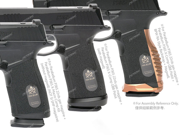 BPW P365 RA Style Magazine Base Pad /2-Pack (BLACK) for Parabellum P365 22rds Gas Magazine