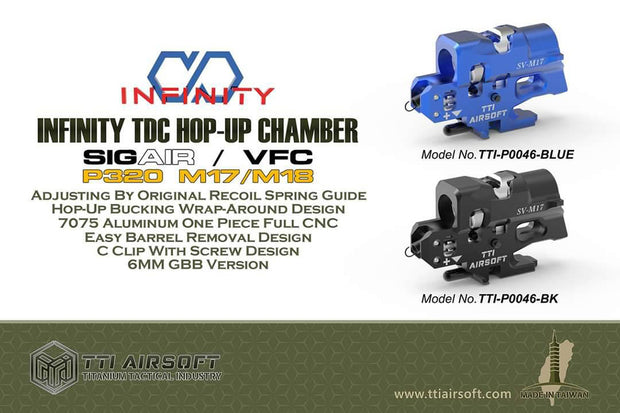 TTI AIRSOFT Infinity One Piece Full CNC TDC Hop-Up Chamber for SIG AIR / VFC M17 & M18 GBB Series