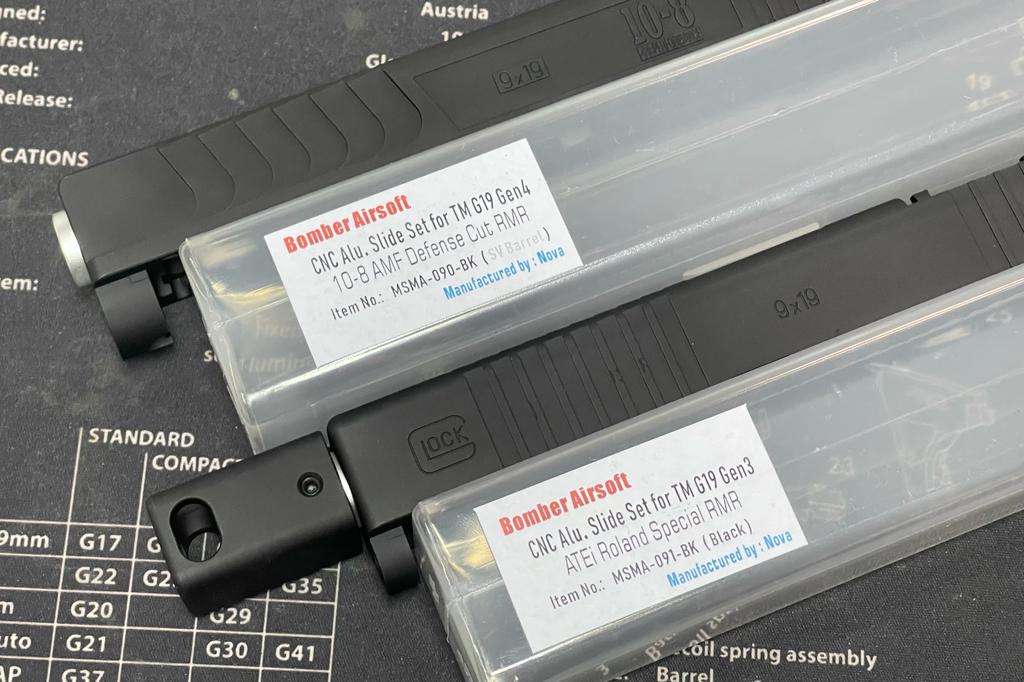Bomber CNC Aluminum G19 RMR Slide Kit ( 10-8) for Tokyo Marui G19 Gen4 ...