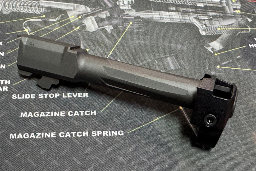 NEWペイントシェルコンカスタム ballistics asimocrafts Bomber CNC Steel G45 / G19 RA Style Barrel & Compensator Bundle