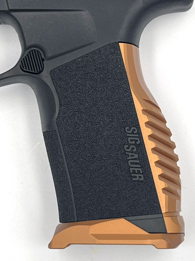 BPW CNC Aluminum P365 RA Style Backstrap + Magwell for P365 X-macro Polymer frame