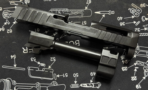 Bomber P320 NOS style CNC Steel slide with Compensator for SIG M17/18 Airsoft GBB series